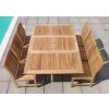 1.2m x 1.2m-1.8m Teak Square Extending Table with 6 Marley Chairs - 2